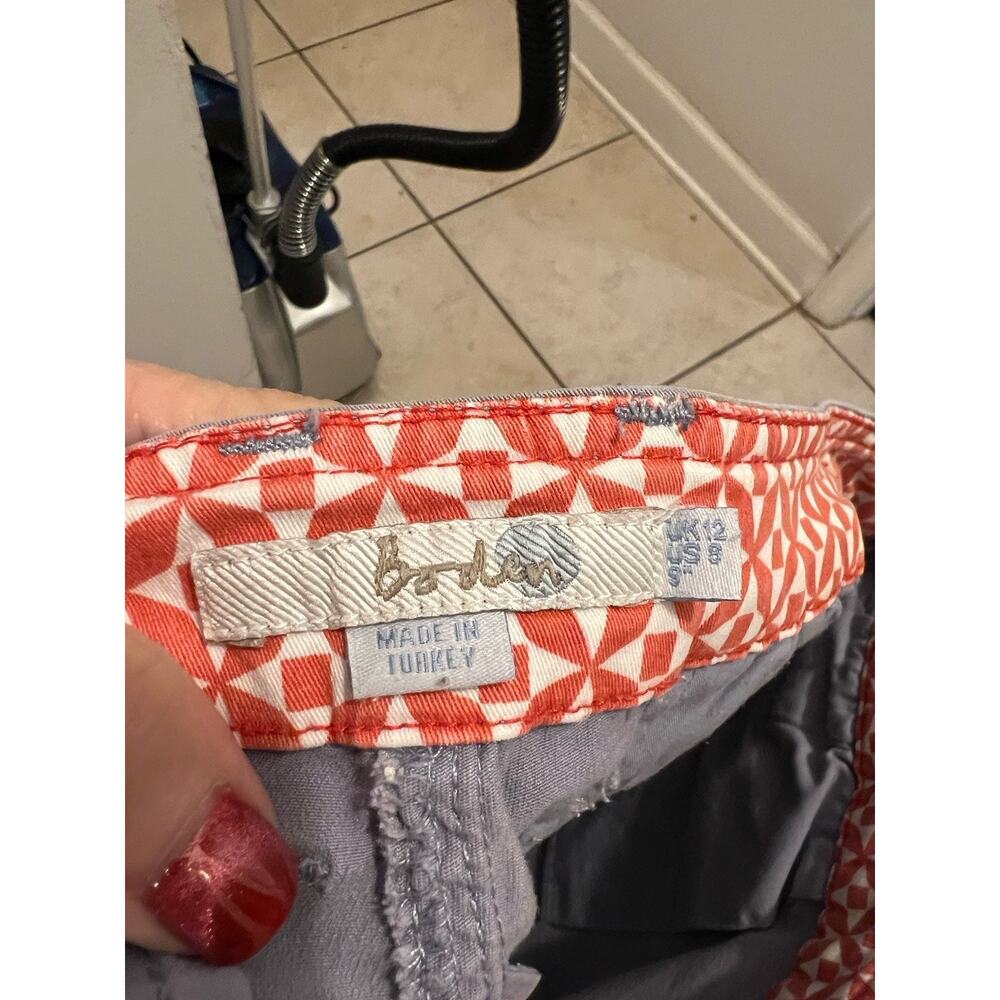 Boden Chino Shorts Sz 8 Gray Cotton/Spandex Blend Flat Front Womens Pockets - Picture 5 of 8